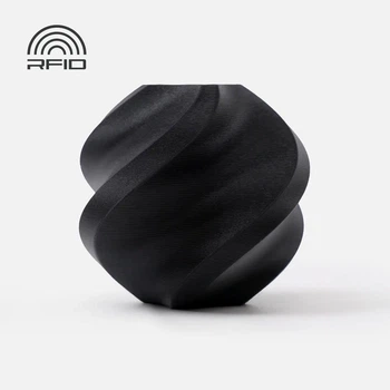 PLA-пластик Філамент Bambu Lab PLA Matte Black Charcoal (11101) для 3D-принтера - 1Кг, 1.75mm Чорний Матовий з Котушкою / Filament With Spool / з RFID чіпом Міткою (NFC) (A01-K1-1.75-1000-SPL)