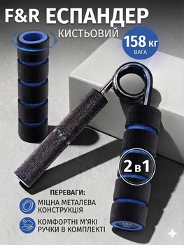 Эспандер кистевой пружинный F&R 158 кг (350 LB) металлический с мягкими накладками для тренировки рук и предплечий
