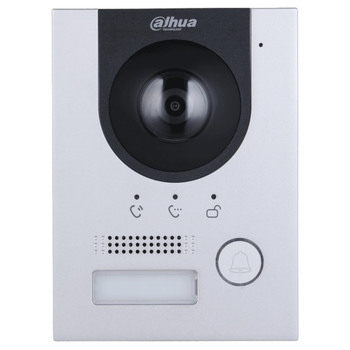 Виклична панель Dahua DHI-VTO2201F-P-S2 з камерою 720p, широким кутом огляду, PoE Срібний