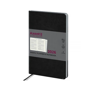 Еженедельник Axent датированный 2026 Partner City Soft 125х195, черный (8521-26-01-A)