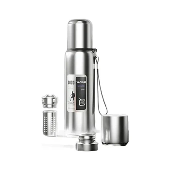 Термос Merlion з ситечком та чашкою 1,5 л, сталевий (ZK-127-1500Grey)