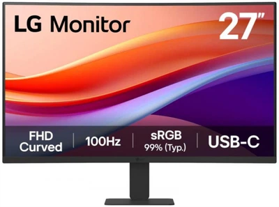 Монітор lg 27" 27u421a-b hdmi, usb-c, Audio, va, 100Hz, sRGB 99%, curved 27u421a-b