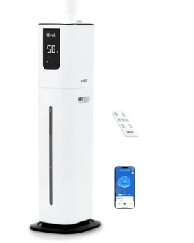 Зволожувач повітря 55 м² LEVOIT - OasisMist 1000S Smart Ultrasonic Cool Mist Tower, ультразвуковий, резервуар 10 л, дистанційне керування через додаток, ароматерапія