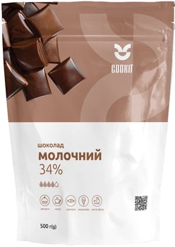 Шоколад молочний COOKIT у дропсах 34% 500 г (4820251840820)