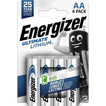 Батарейка литиевая Energizer Ultimate Lithium L91 4x AA, 1.5V, блистер 4шт, 25 лет