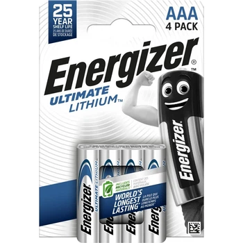 Батарейка литиевая Energizer Ultimate Lithium L92 4x, AAA/LR03 1.5V, блистер 4шт, 25 лет