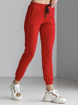 Женские спортивные штаны двунитка 2XL красные (226)