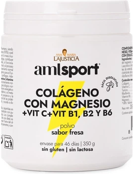 Suplement diety Ana Maria Lajusticia Amlsport Collagen with magnesium + vit.C + vit.B1 B2 B6 Strawberry 350 g (8436000680744)