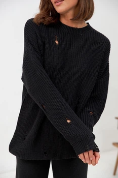 Светр-туніка крупна в'язка Wear me XS/S Чорний (3_24_9947)