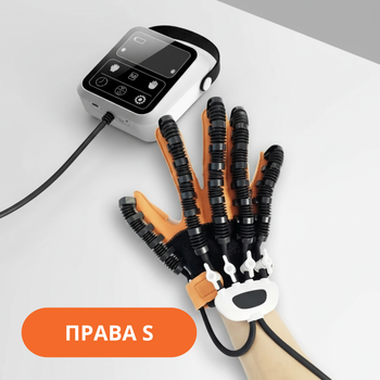 Перчатка для реабилитации с аккумулятором, робот-перчатка, робот-тренажер для руки и пальцев с зеркальной перчаткой, Права S