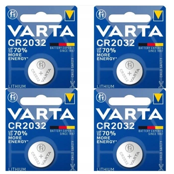 Батарейки VARTA CR2032 3V Lithium, 4 ШТУКИ, для весов, ключей, часов