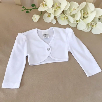 Болеро "Лилия" на кнопке интерлок рост 110 см (5 лет) Betis Белый