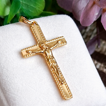 Крестик Xuping Jewelry длина c ушком 4.1см ширина 2см медзолото позолота 18К к396