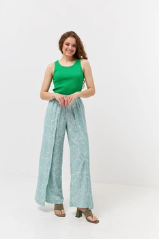 Брюки палаццо з імітацією запаху Wear me XL Зелений (м'ятний) (2_25_11582)