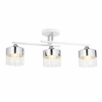 Люстра стельова на 3 плафони біло-срібна Numina SS-6309/3 WT+CR