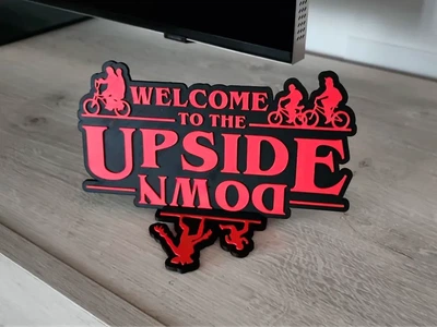 Табличка welcome to the upside down за мотивами серіалу дивні дива. Aivory