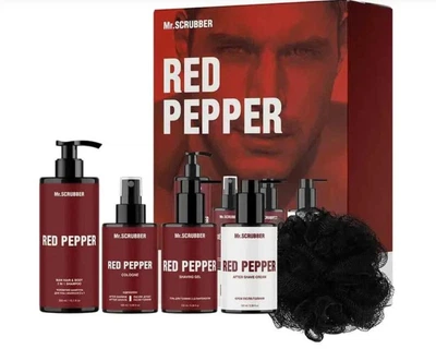 Парфумований набір косметики для чоловіків. Red Pepper Perfumed Men’s Essentials Set Mr.SCRUBBER