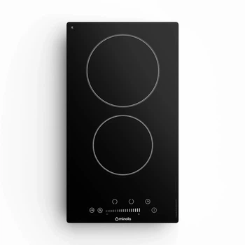 Варочная поверхность Domino Minola MHS 3074 TBL, черная электрическая стеклокерамическая компактная на 2 конфорки Hi-Light
