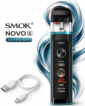 POD Smok Novo 6 Ultra KIT Lake Blue синя під система зі змінним картриджем вей на 1700мАч електронка смок ново 6