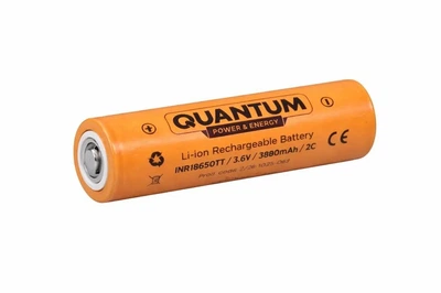 Аккумулятор Quantum INR18650TT 3.6V 3800mAh Li-ion 18.6×65 мм с плюсовой клеммой – высокой ёмкости, в пластиковом кейсе