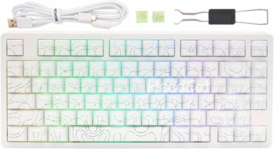 Магнітна ігрова клавітура MCHOSE JET 75 White countur, ENG + UA, 80 keys, 8000Hz/s. Switch 0.005mm, RGB підсвітка