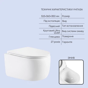 Готове рішення Qtap для ванної кімнати: підвісний унітаз Taurus Ultra Quiet 515×360×350 + комплект інсталяції Nest 4 в 1 (кругла клавіша Matt Black)