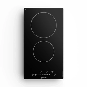 Варочная поверхность Domino Minola MHS 3074 TBL, черная электрическая стеклокерамическая компактная на 2 конфорки Hi-Light
