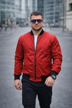 Чоловічий демісезонний бомбер Challenge / Челлендж водовідштовхувальний від Intruder (Червоний, L)