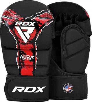 Тренировочные перчатки RDX GRAPPLING GLOVES SHOOTER NEW AURA F17 черный, красный Уни XL