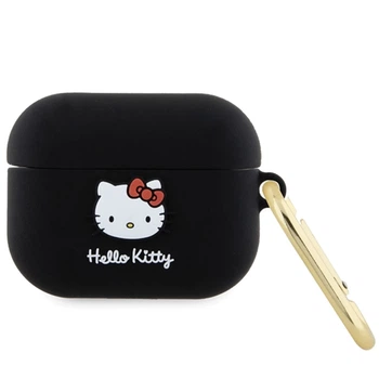 Чехол для наушников Hello Kitty Silicone 3D Kitty Head для AirPods Pro Black (HKAP3DKHSK)