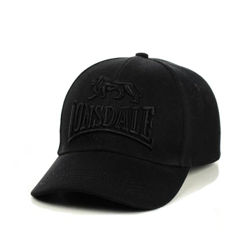Бейсболка "Lonsdale" (две вышивки) черный с чернім