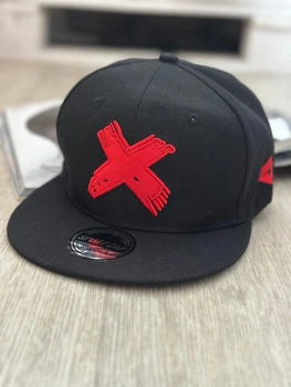 Кепка снепбек (Snapback) с крестиком Черный с красным 56-61р (9057)