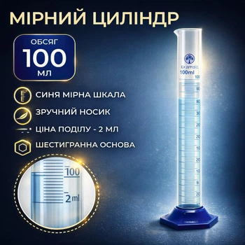 Цилиндр измерительный стеклянный с носиком 100 мл.