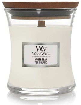 Ароматическая свеча с ароматом сандалового дерева и дуба Woodwick Mini White Teak 85 г