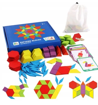 Puzzle MalPlay drewniane geometryczne 155 elementów 109456 (5901924228073)
