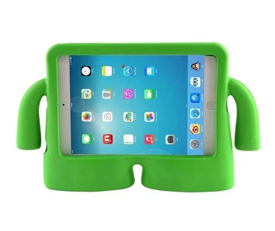 Противоударный детский чехол PremiumCases для iPad 10.2" 7 / 8 / 9 2019 2020 2021 с ручками подставка человечек EVA Green зеленый