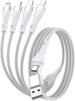 Кабель 4smarts USB-C/A Multi-Charging cable 4in2 1.2 m White (4252011908219)