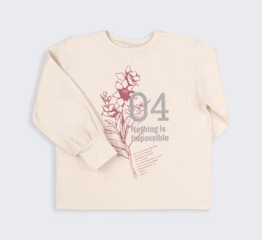 Подростковый лонгслив для девочки Бемби FT15 -200 158 см Молочный (47015721071.200)