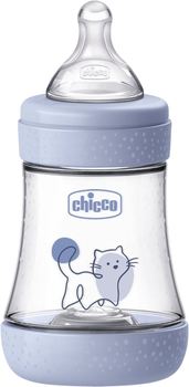 Пляшка для годування пластикова Chicco Perfect 5 із силіконовою соскою 0+ місяців 150 мл Блакитна (20211.22.40)