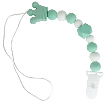 Ланцюжок для пустушки "Корона" Mega Zayka MGZ-0511(Turquoise) силіконовий