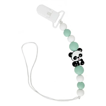 Ланцюжок для пустушки "Панда" Mega Zayka MGZ-0509(Turquoise) силіконовий