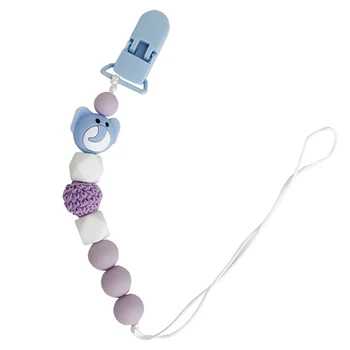 Ланцюжок для пустушки "Слон" Mega Zayka MGZ-0508(Violet) силіконовий