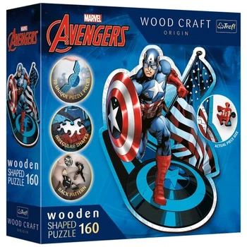 Пазл Trefl Wooden Marvel Heroes Бесстрашный Капитан Америка 160 элементов (5900511201949) TREFL 5900511201949 1026596