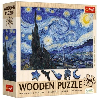 Пазл Trefl Wooden Зоряна ніч 200 елементів (5900511202489) TREFL 5900511202489 1026606