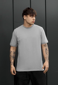 Мужская футболка стаф серая базовая Staff lu gray L (387250)