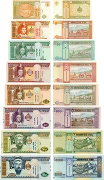 Набор банкнот Монголия набор из 8 банкнот 2008-2020 UNC 10, 20, 50 мунгу, 1, 5, 10, 20, 50, 100, 500, 1000 тугриков