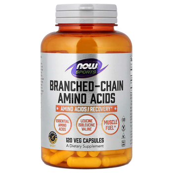 Амінокислоти з розгалуженими ланцюгами NOW Foods, Sports "Branched Chain Amino Acids" бцаа (120 рослинних капсул)