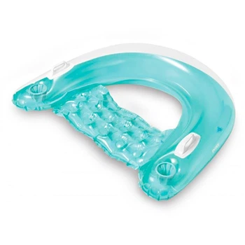 Надувное кресло-шезлонг Intex 152x99 см с ручками и подстаканником 58859_Blue