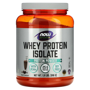 Ізолят сироваткового протеїну NOW Foods Sports "Whey Protein Isolate" смак голландського шоколаду (816 г)