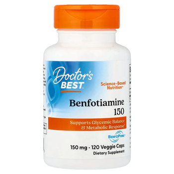 Бенфотиамин Doctor's Best "Benfotiamine" 150 мг, биодоступная форма витамина В1 (120 капсул)